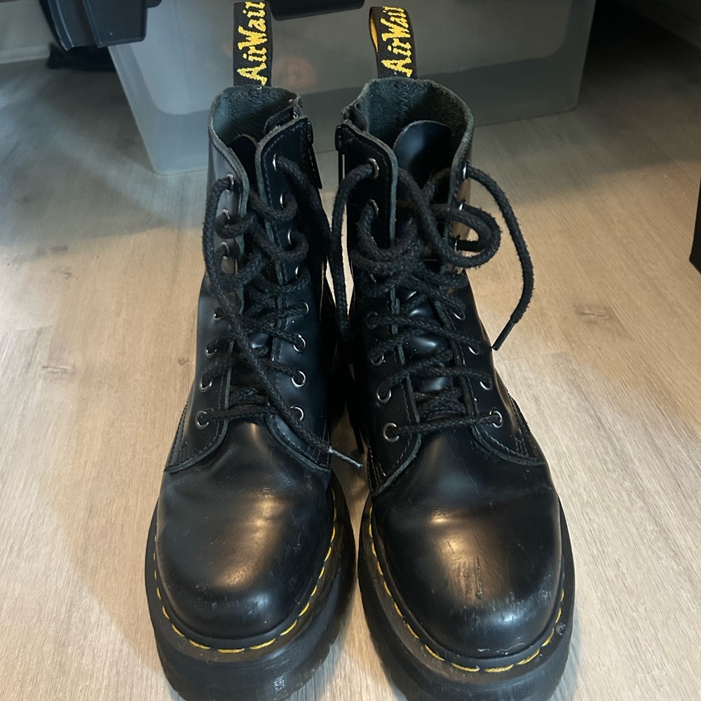 Dr. Martens Black Leather Combat Boots